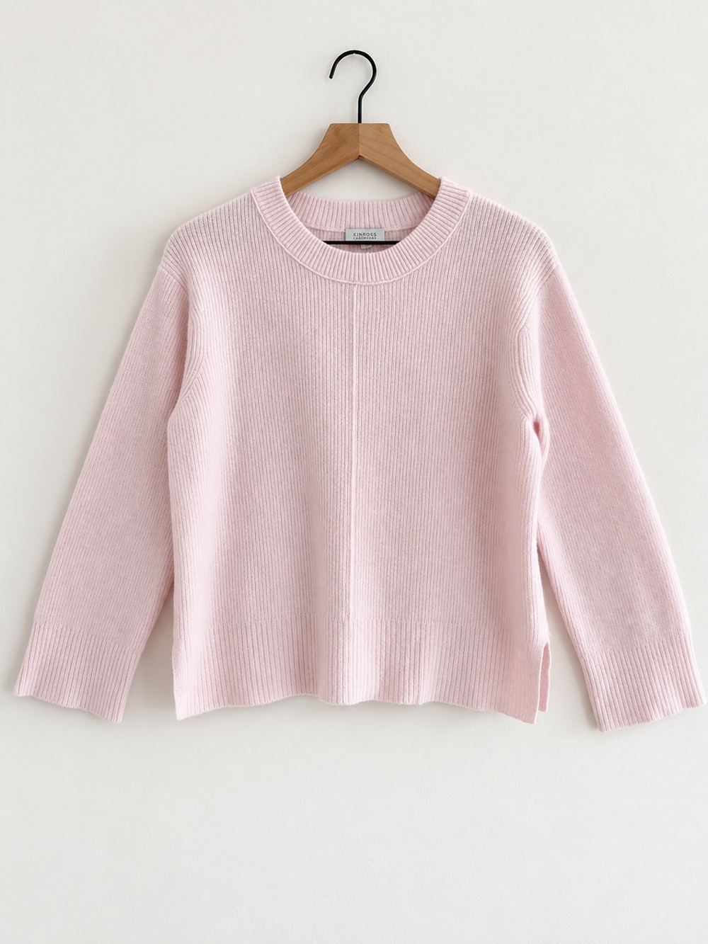Kinross Cashmere Pale Pink 100% Cashmere Sweater Size L